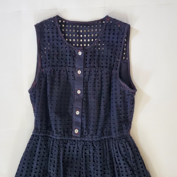 J. Crew Navy Eyelet Dress - Picture 2 of 8